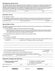 Form JD-FM-97 Family Violence Education Program Application, Orders and Disposition - Connecticut, Page 2