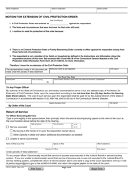 Form JD-CV-146CO Motion for Extension of Civil Protection Order - Connecticut, Page 2