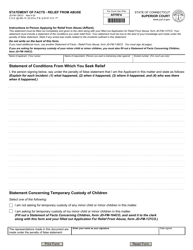 Document preview: Form JD-FM-138CO Statement of Facts - Relief From Abuse - Connecticut