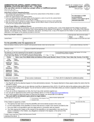 Document preview: Form JD-CV-138 Administrative Appeals Under Connecticut General Statutes Section 4-183 - Notice of Filing - Connecticut
