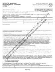 Document preview: Formulario JD-CR-44S Solicitud Del Programa De Educacion Contra El Alcoholismo - Connecticut (Spanish)