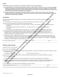 Formulario JD-CR-44S Solicitud Del Programa De Educacion Contra El Alcoholismo - Connecticut (Spanish), Page 2