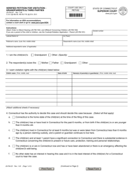Form JD-FM-221 Verified Petition for Visitation - Grandparents &amp; Third Parties - Connecticut