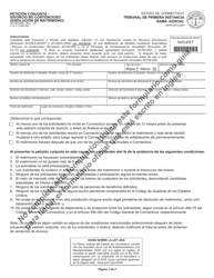 Formulario JD-FM-242S Peticion Conjunta - Divorcio No Contencioso (Disolucion De Matrimonio) - Connecticut (Spanish)