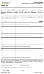 Form CFFM049 &quot;Petition for Presidential Candidate to Secure Ballot Status&quot; - Delaware