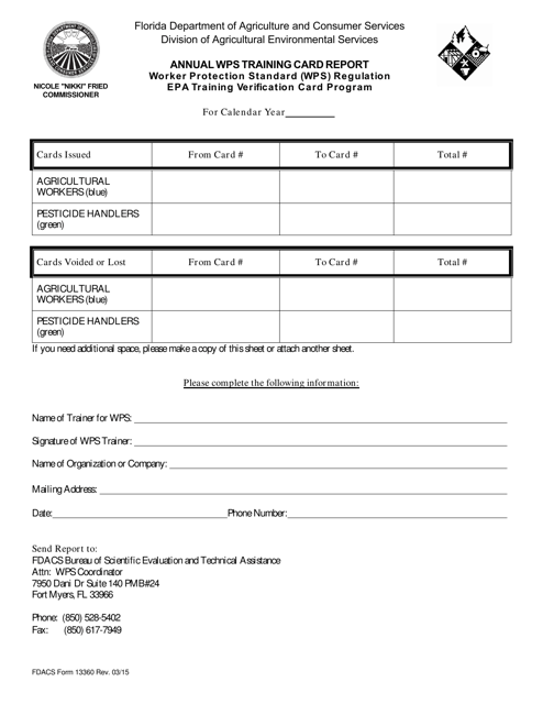 Form FDACS13360  Printable Pdf