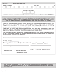 Form FDACS-16025 Application for Class &quot;aa&quot;, &quot;bb&quot;, &quot;AB&quot; or &quot;rr&quot; Branch Agency License - Florida, Page 2