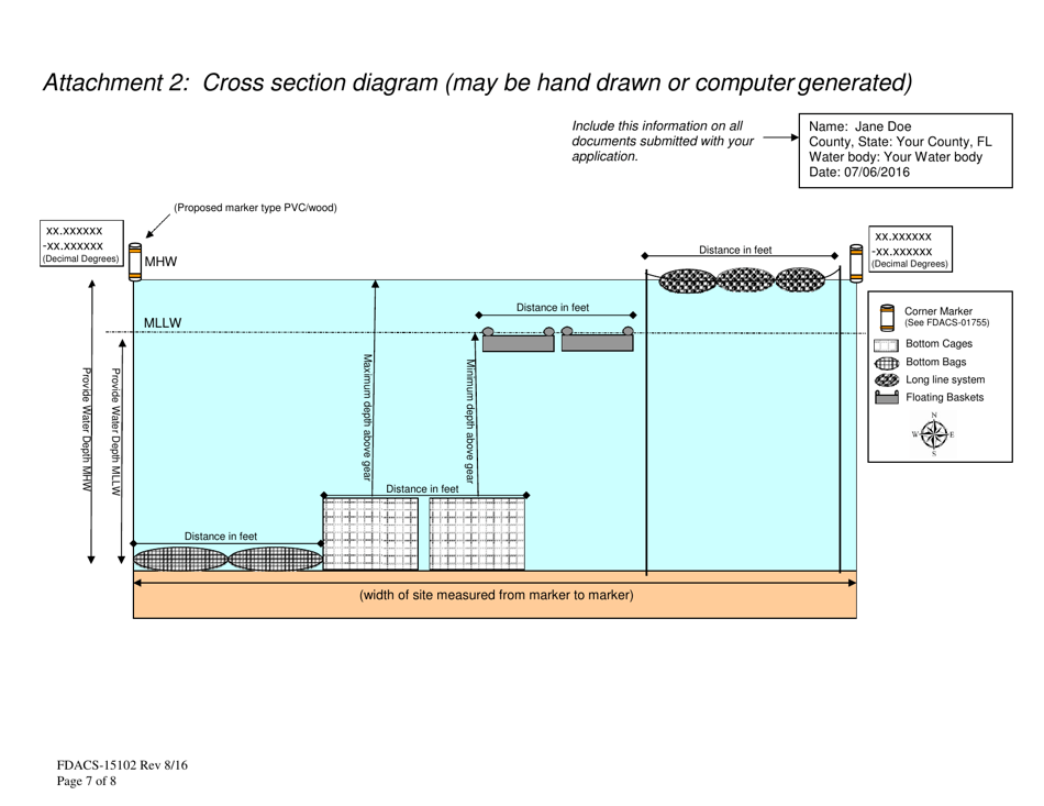 Form FDACS-15102 Application for a State-Owned Sovereignty Submerged Land (Aquaculture) Lease - Florida, Page 7