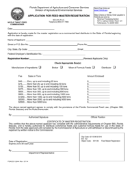 Document preview: Form FDACS-13244 Application for Feed Master Registration - Florida