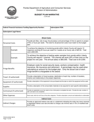 Form FDACS-02032 Application for Federal Financial Assistance Subaward - Florida, Page 11