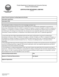 Form FDACS-02032 Application for Federal Financial Assistance Subaward - Florida, Page 22