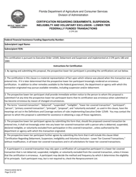 Form FDACS-02032 Application for Federal Financial Assistance Subaward - Florida, Page 23