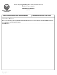 Form FDACS-02032 Application for Federal Financial Assistance Subaward - Florida, Page 7