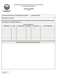 Form FDACS-02032 Application for Federal Financial Assistance Subaward - Florida, Page 9