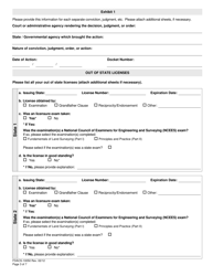 Form FDACS-10050 Board of Professional Surveyors and Mappers Application for Licensure by Examination or Endorsement - Florida, Page 5