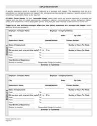 Form FDACS-10050 Board of Professional Surveyors and Mappers Application for Licensure by Examination or Endorsement - Florida, Page 6