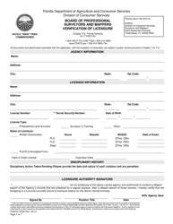 Form FDACS-10050 Board of Professional Surveyors and Mappers Application for Licensure by Examination or Endorsement - Florida, Page 9