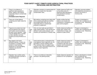 Form FDACS-07086 Food Safety Audit-Tomato Good Agricultural Practices Repacking and Distribution - Florida, Page 10