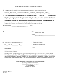 Form FDACS-07057 Grower Complaint Form - Florida, Page 3