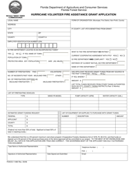Document preview: Form FDACS-11480 Hurricane Volunteer Fire Assistance Grant Application - Florida