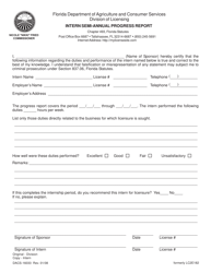 Document preview: Form DACS-16033 Intern Semi-annual Progress Report - Florida