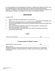 Form FDACS-15126 Internal Audit of an Existing Sovereignty Submerged Land Live Rock Aquaculture Lease - Florida, Page 4