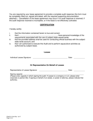 Form FDACS-15104 Internal Audit of an Existing Sovereignty Submerged Land Shellfish Aquaculture Lease - Florida, Page 4