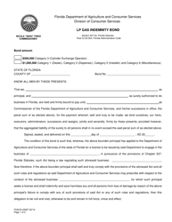 Document preview: Form FDACS-03587 Lp Gas Indemnity Bond - Florida