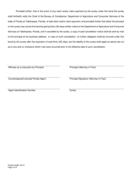 Form FDACS-03587 Lp Gas Indemnity Bond - Florida, Page 2