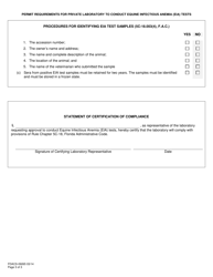 Form FDACS-09265 Permit Requirements for Private Laboratory to Conduct Equine Infectious Anemia (Eia) Tests - Florida, Page 3