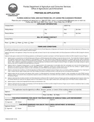 Form FDACS-01281 Prepass Ag Application, Florida Agricultural and Electronic Bill of Lading Pre-clearance Program - Florida, Page 4
