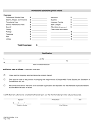 Form FDACS-10106 Professional Solicitors Financial Report of Campaign - Florida, Page 2
