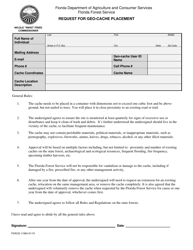 Document preview: Form FDACS-11064 Request for Geo-Cache Placement - Florida