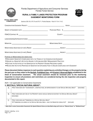 Form FDACS-11208 Rural &amp; Family Lands Protection Program Easement Monitoring Form - Florida