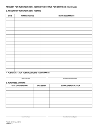 Form FDACS-09115 Request for Tuberculosis Accredited Status for Cervidae - Florida, Page 2