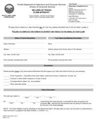Document preview: Form FDACS-10212 Seller of Travel Claim Affidavit - Florida