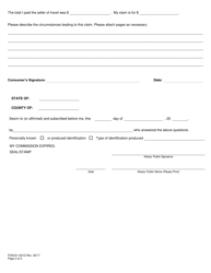 Form FDACS-10212 Seller of Travel Claim Affidavit - Florida, Page 2