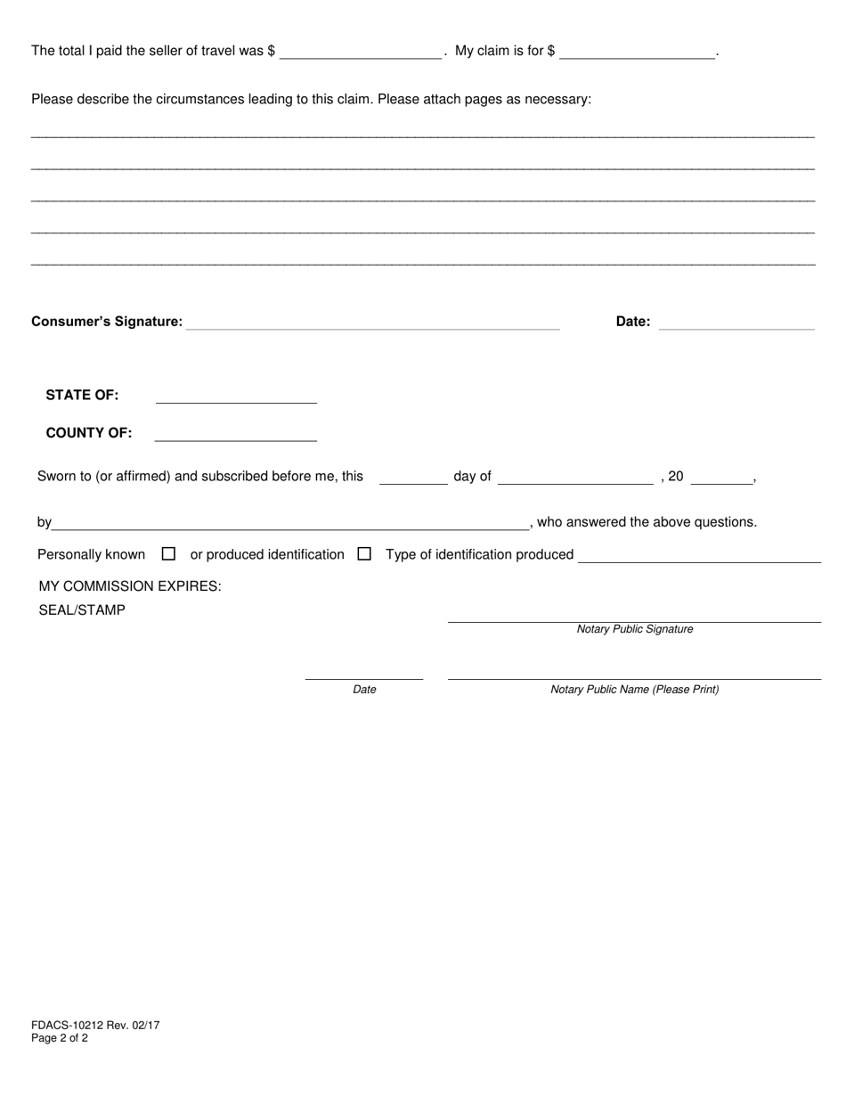 Form FDACS-10212 - Fill Out, Sign Online and Download Fillable PDF ...