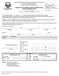 Document preview: Form FDACS-09136 Request for Tuberculosis Accreditation or Re-accreditation - Florida