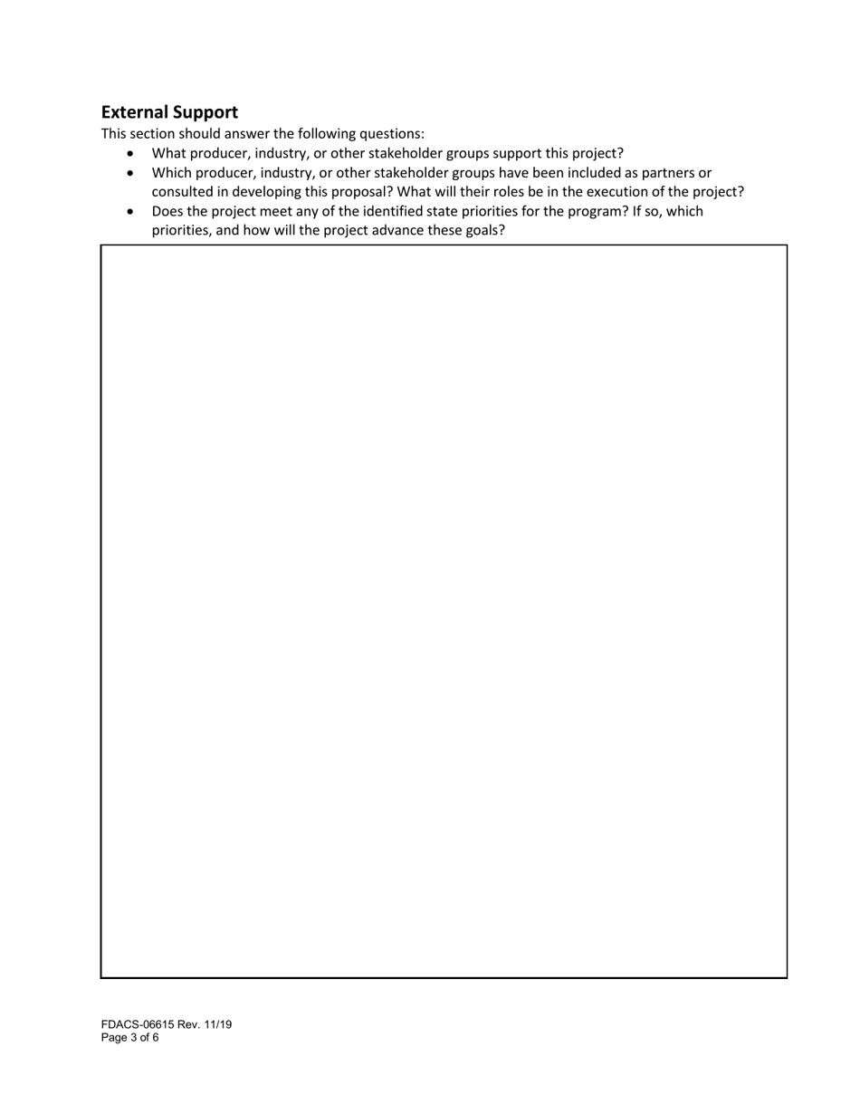 Form FDACS-06615 Specialty Crop Block Grant Program Application - Florida, Page 3