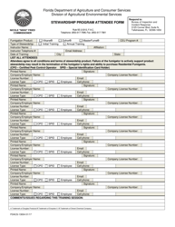 Document preview: Form FDACS-13004 Stewardship Program Attendee Form - Florida