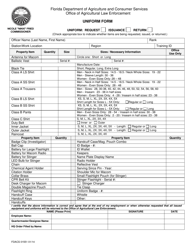 Document preview: Form FDACS01551 Uniform Form - Florida