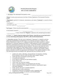 Document preview: Petroleum Restoration Program Site Access Agreement - Florida