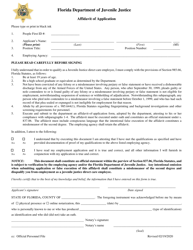 Document preview: Affidavit of Application - Florida