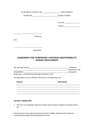 Form 12.948(A) &quot;Agreement for Temporary Custodial Responsibility During Deployment&quot; - Florida, Page 5