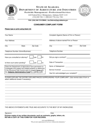 Consumer Complaint Form - Alabama, Page 2