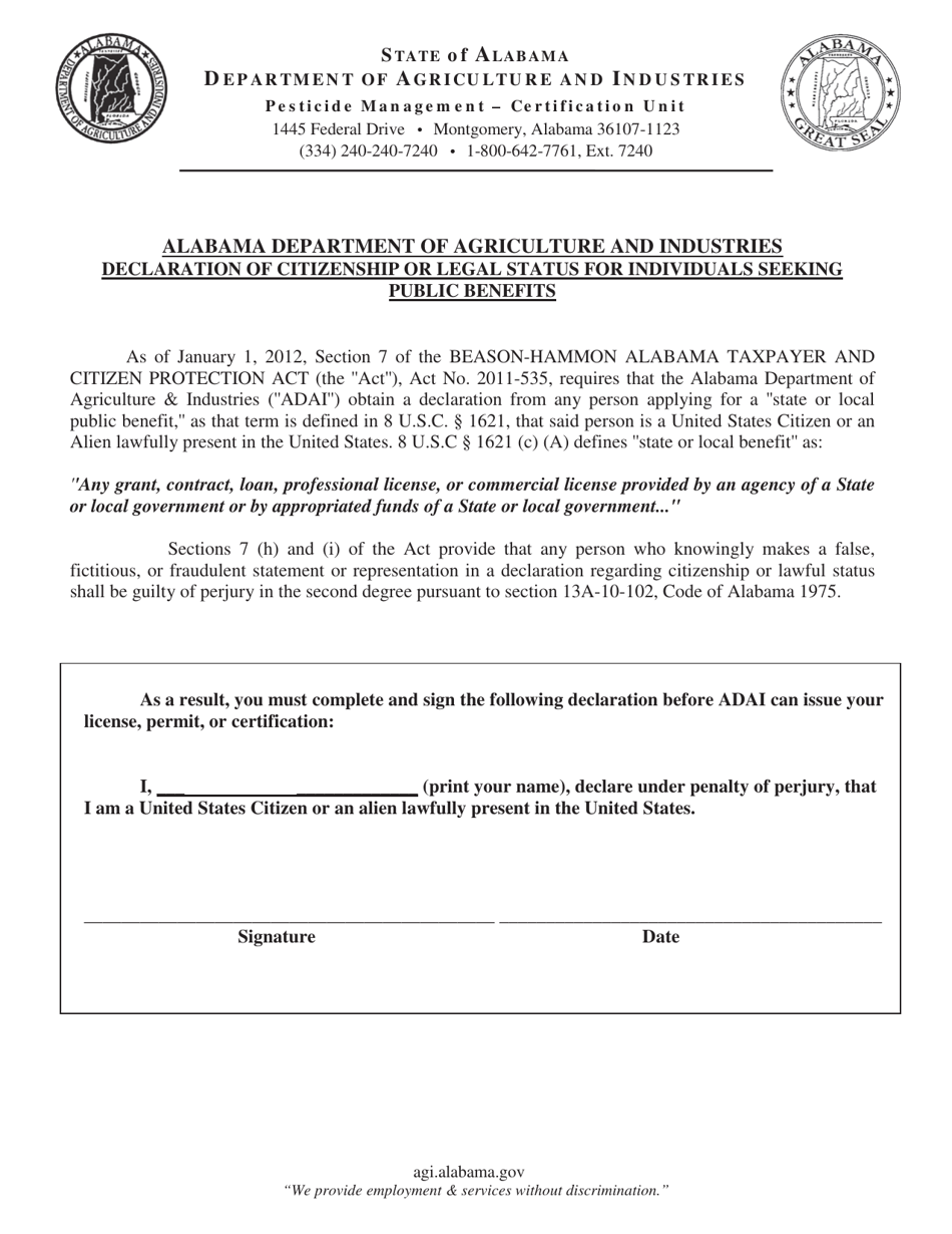 Application for Commercial Pesticide Applicator Permit (Renewal) - Alabama, Page 2
