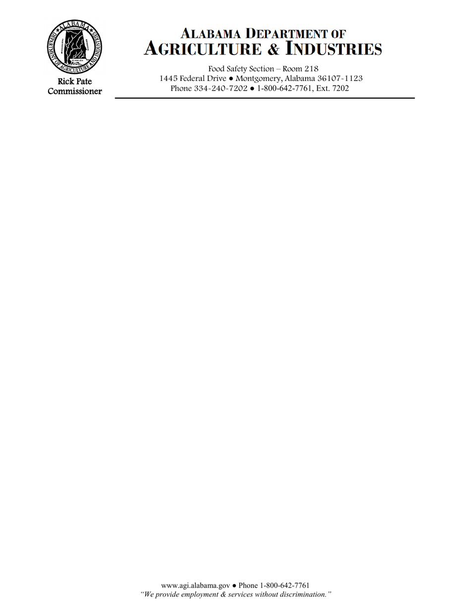 Application for Produce Safety Rule Exemption - Alabama, Page 3