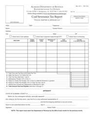 Form B&amp;L: CST-1 Coal Severance Tax Report - Alabama