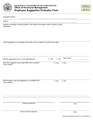 Document preview: Employee Suggestion Evaluator Form - Arkansas